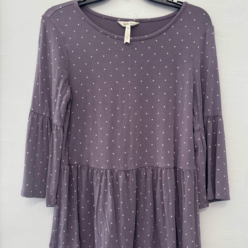 Matilda Jane Perfect In Purple Polka Dot Blouse Size Small